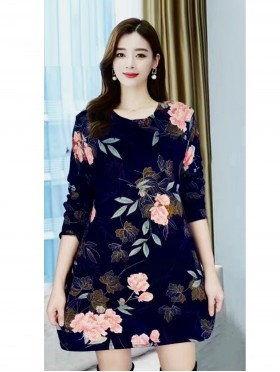 Floral Printed Jersey Knit Fashion Top 